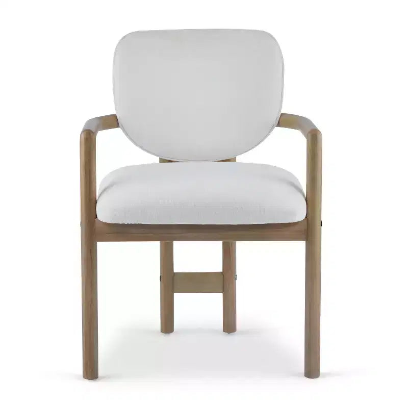 Sedie da pranzo moderne imbottite in legno di gomma (set da 2)
