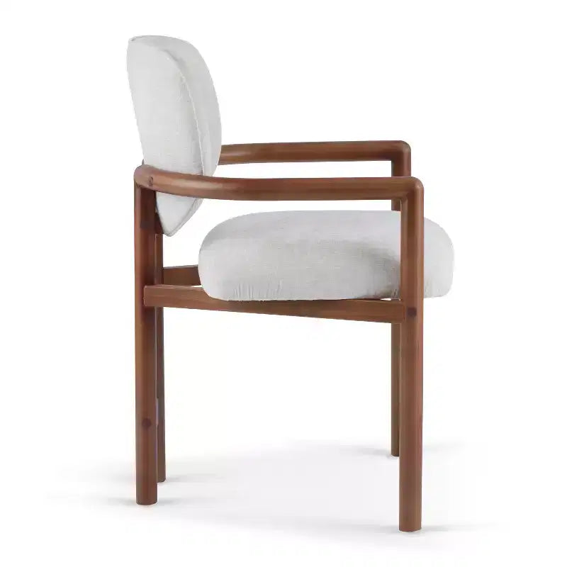 Modern Rubberwood Upholstered Dining Chairs (Set of 2)