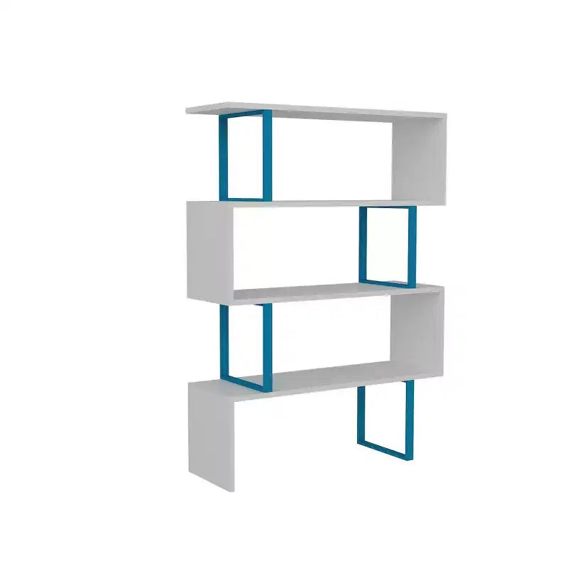 Geometric Wood and Metal Bookcase