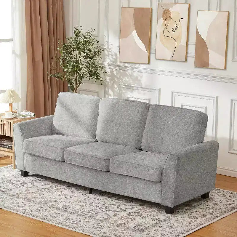 83-Inch 3-Seater Sofa with Chenille Upholstery