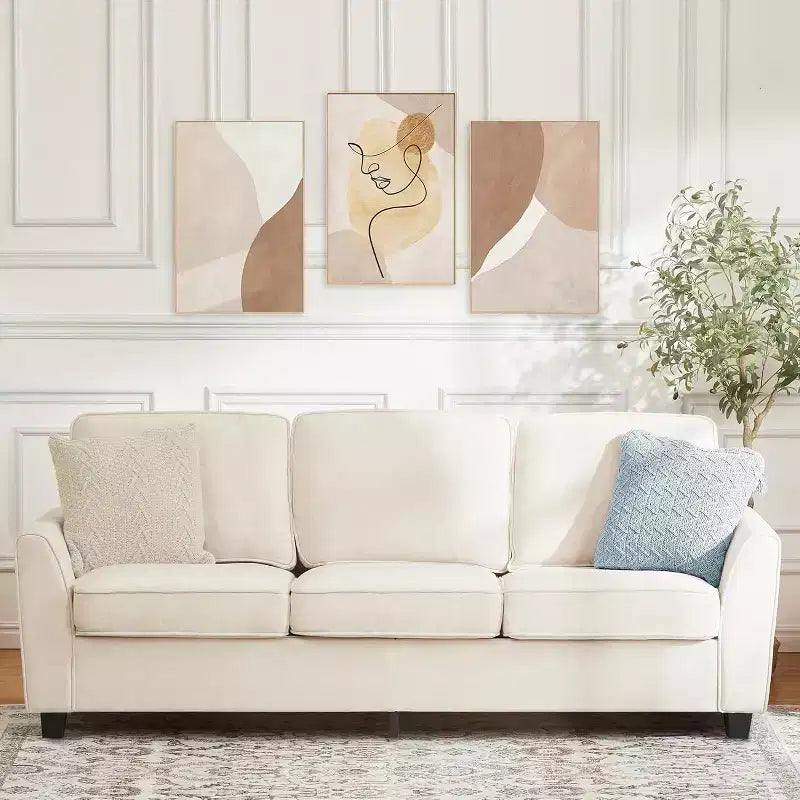 83-Inch 3-Seater Sofa with Chenille Upholstery