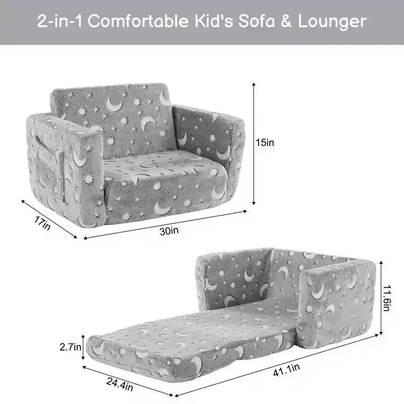 Kids Folding Sofa Bed with Sponge Cushion