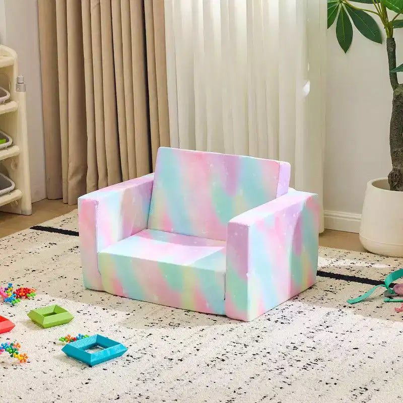 Kids Folding Sofa Bed with Full Sponge Cushion