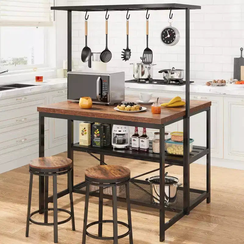 Isola da cucina da 42/47 pollici con contenitore e posti a sedere