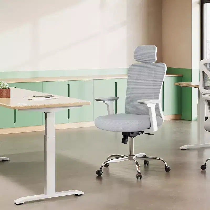 Sedia da Scrivania Ergonomica in Rete con Poggiatesta 3D Regolabile, Supporto Lombare e Braccioli 3D – per Persone Robuste e Alte