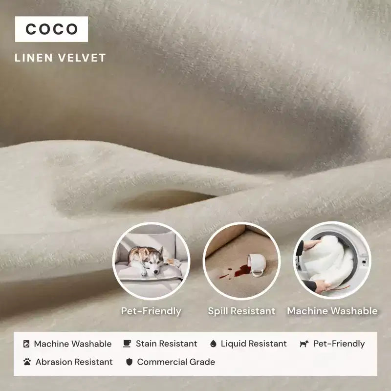 Divano sezionale a U modulare lavabile a 6 posti con pouf, cuscino sagomato e cuscini di seduta in memory foam
