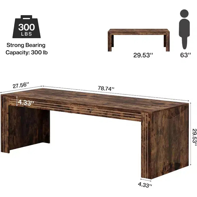 Scrivania extra lunga da 200 cm per due persone, con piano in MDF e telaio in metallo