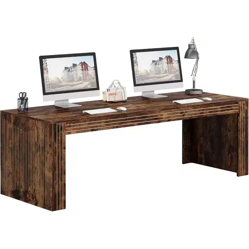 Scrivania extra lunga da 200 cm per due persone, con piano in MDF e telaio in metallo