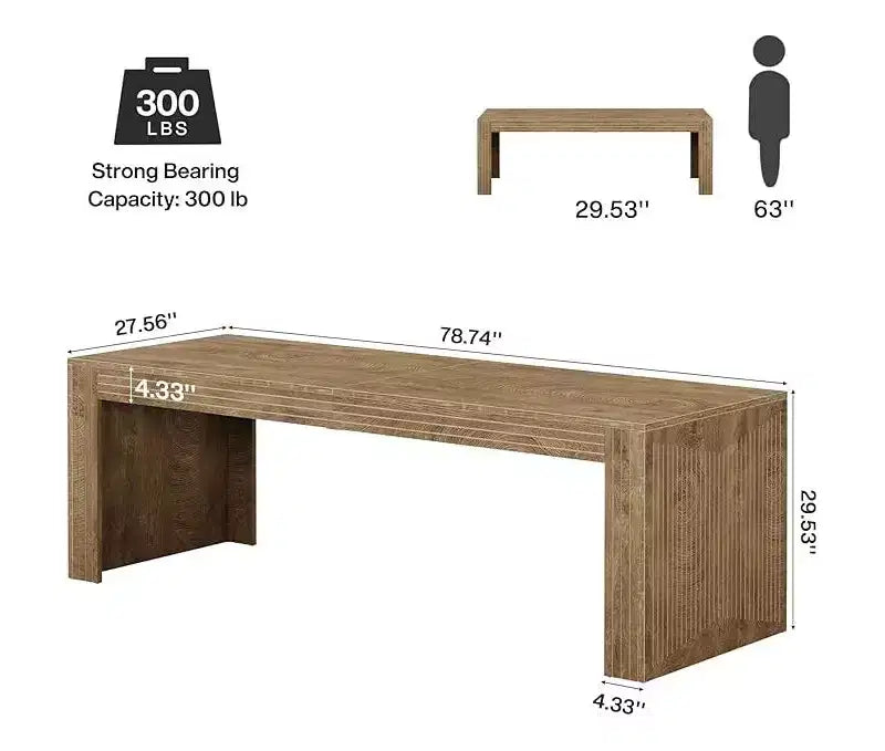 79-Inch Extra Long Two-Person Desk with MDF Top and Metal Frame
