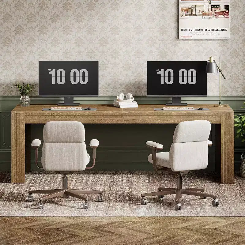 Scrivania extra lunga da 200 cm per due persone, con piano in MDF e telaio in metallo