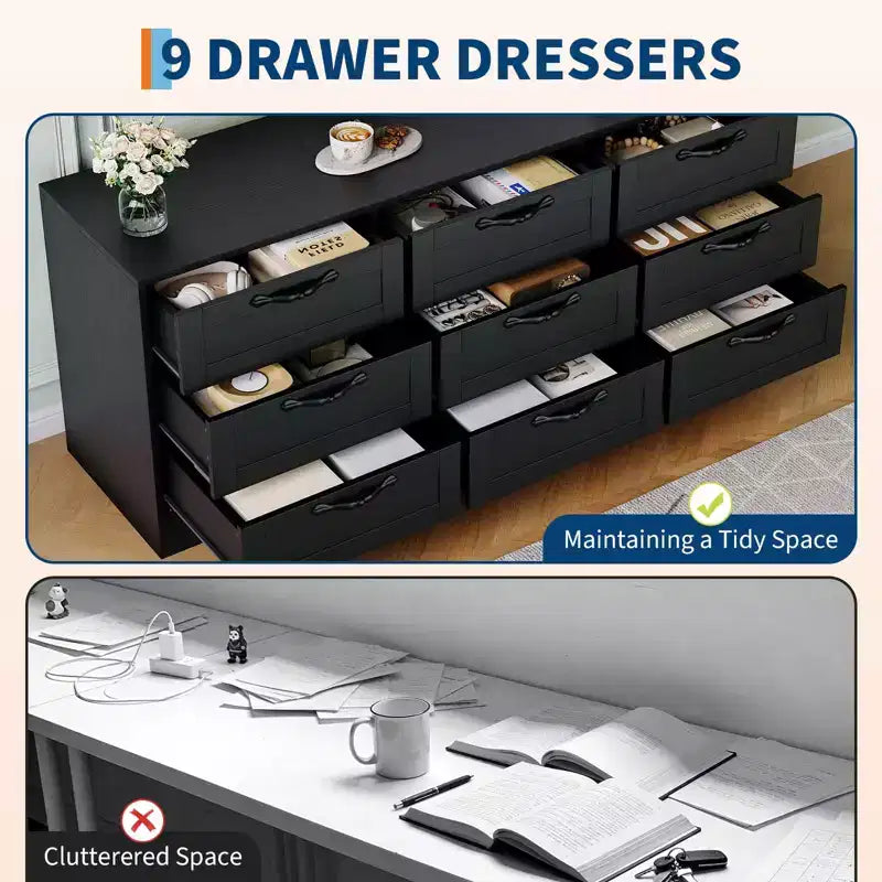 TV Stand with Mount and 9 Drawers