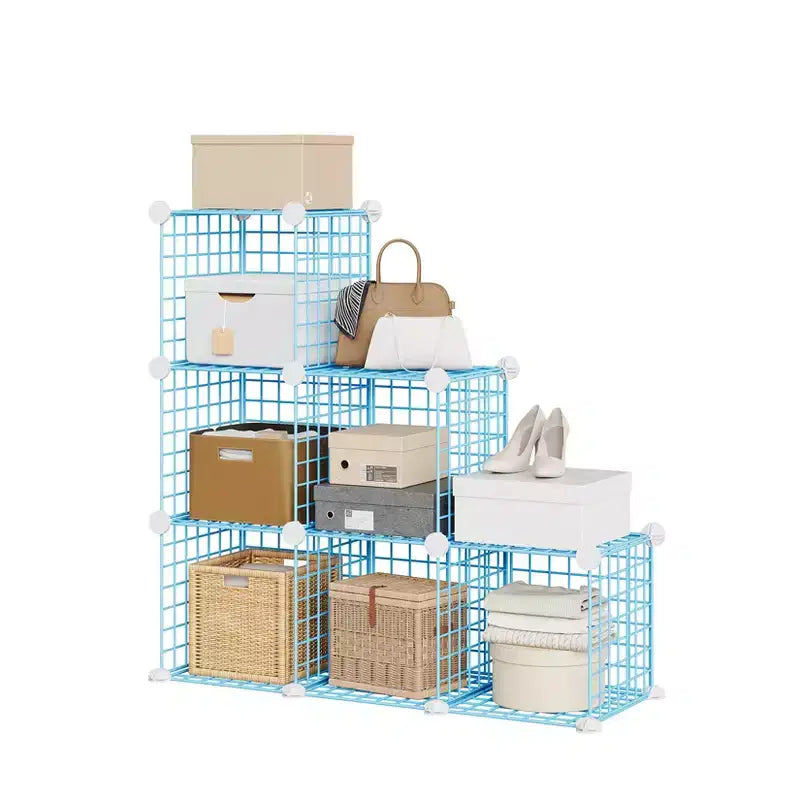 6-Cube Wire Grid Storage Organizer