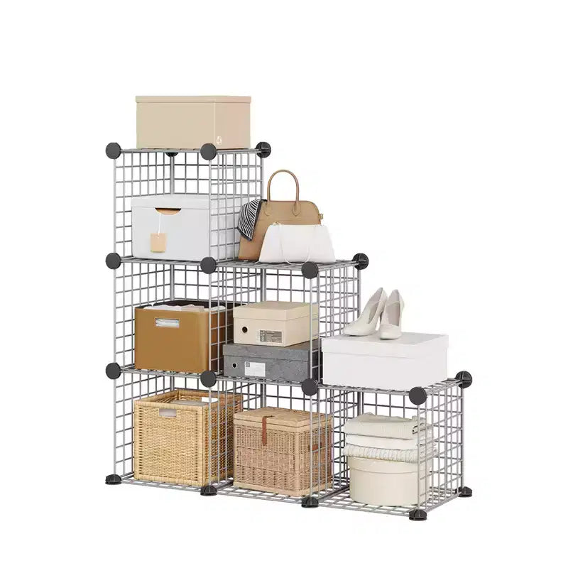 6-Cube Wire Grid Storage Organizer