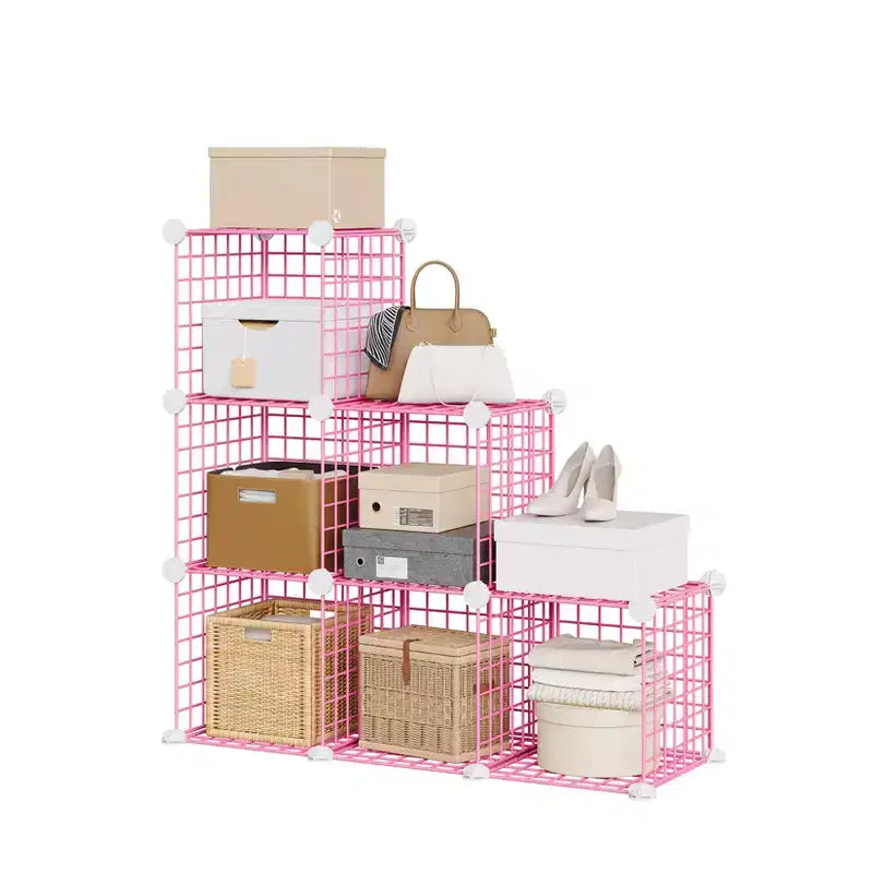 6-Cube Wire Grid Storage Organizer