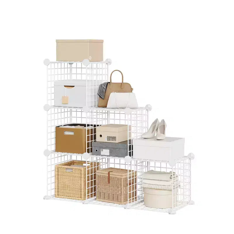 6-Cube Wire Grid Storage Organizer