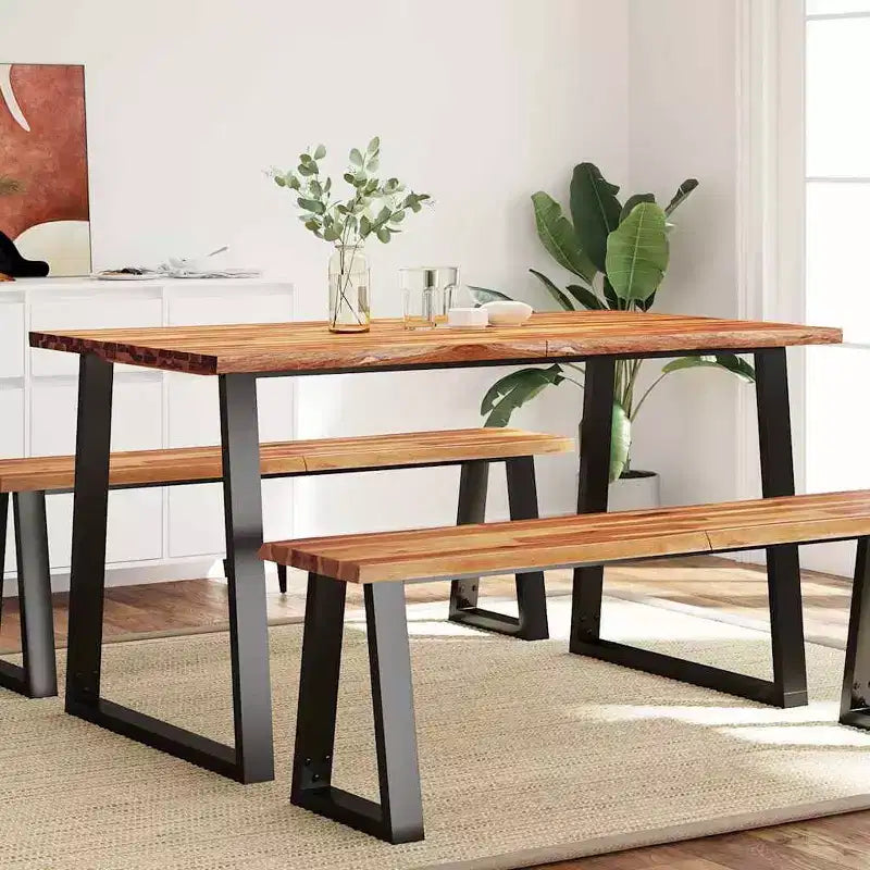 Solid Wood Acacia Dining Table with Live Edge