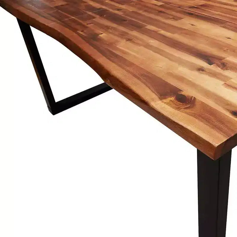 Tavolo da pranzo in legno massello di acacia con bordo vivo