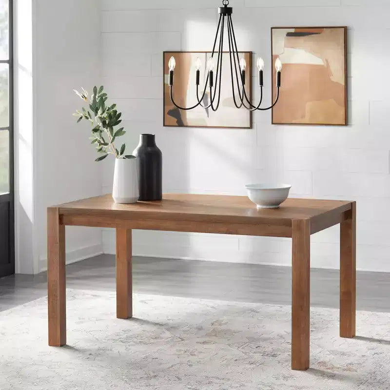 Rectangular Dining Table with Driftwood Finish, Seats 6