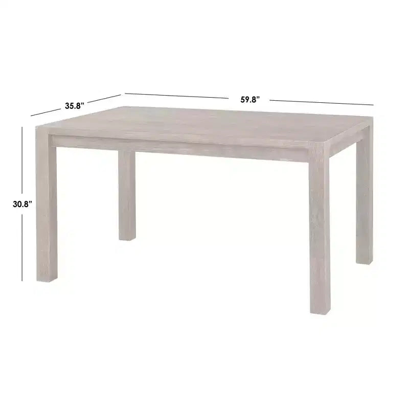 Rectangular Dining Table with Driftwood Finish, Seats 6