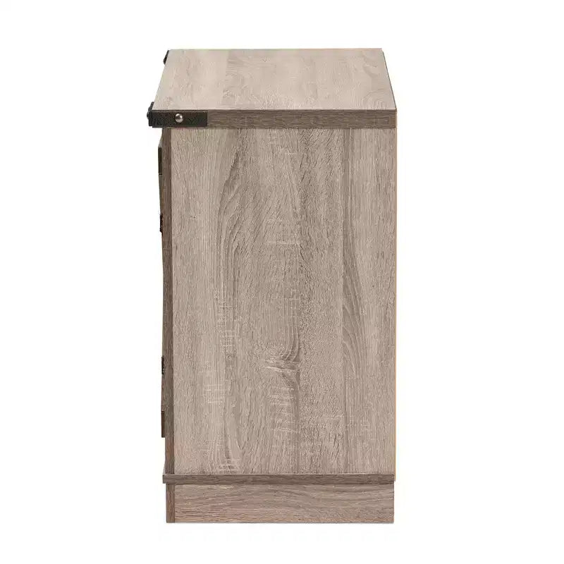 Scarpiera a 2 ante in legno stile rustico, rovere marrone