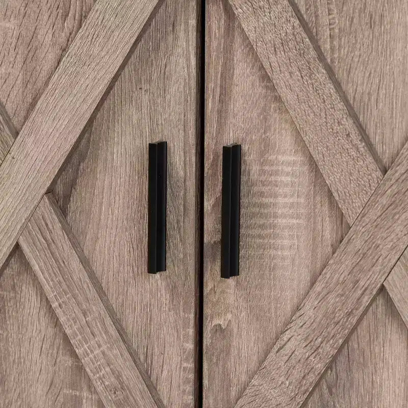 Scarpiera a 2 ante in legno stile rustico, rovere marrone