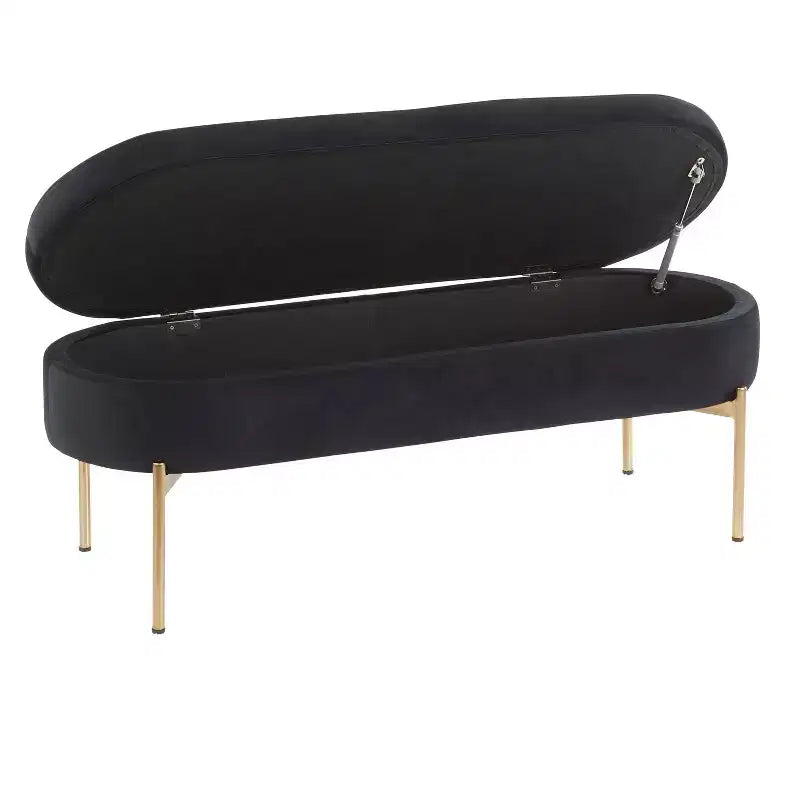 48" Upholstered Storage Bench with Metal Frame