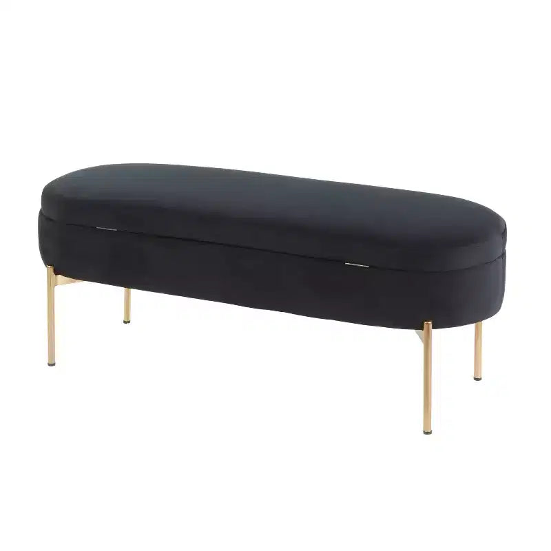 48" Upholstered Storage Bench with Metal Frame