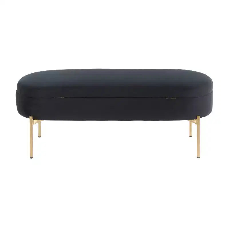 48" Upholstered Storage Bench with Metal Frame
