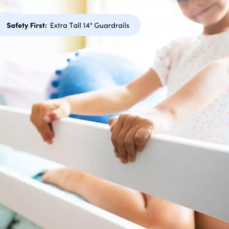Letto a castello a L una piazza e mezza con libreria per bambini