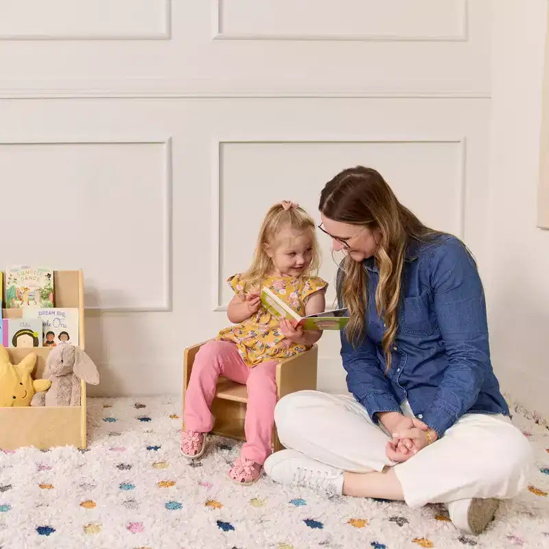 Sedia per bambini multiuso Bentwood – Seggiolina cubo in legno 3 in 1 per bambini