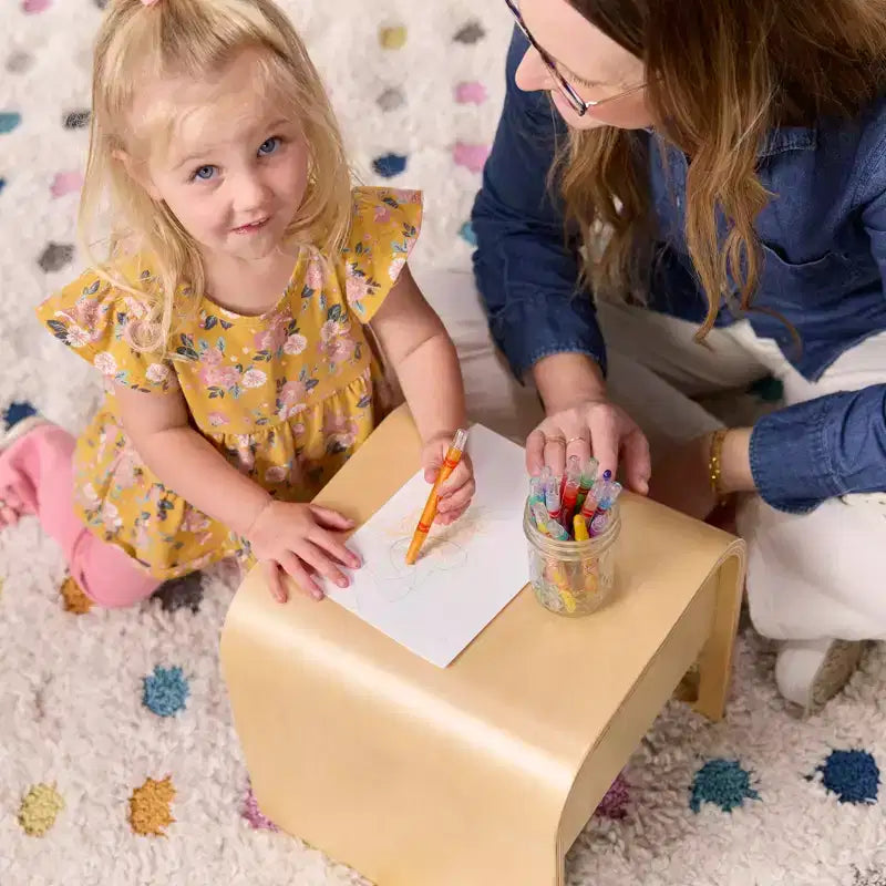 Sedia per bambini multiuso Bentwood – Seggiolina cubo in legno 3 in 1 per bambini