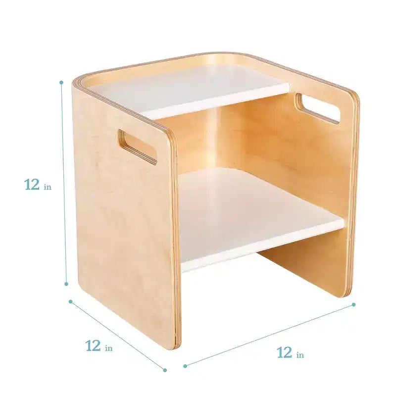 Sedia per bambini multiuso Bentwood – Seggiolina cubo in legno 3 in 1 per bambini