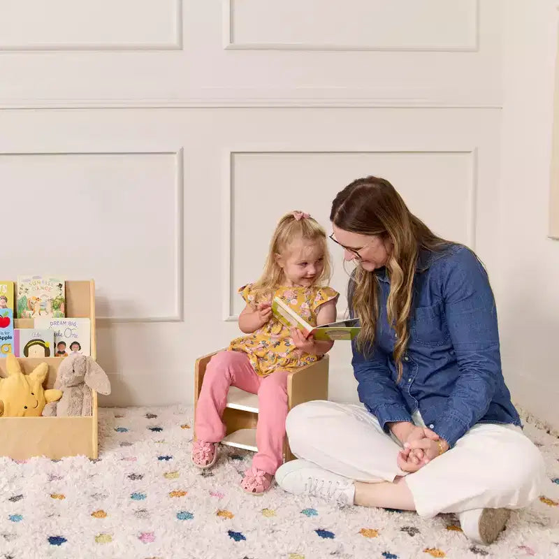 Sedia per bambini multiuso Bentwood – Seggiolina cubo in legno 3 in 1 per bambini