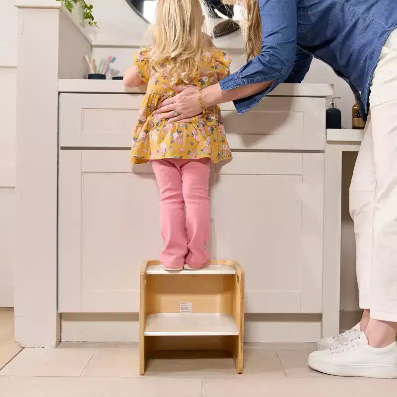 Sedia per bambini multiuso Bentwood – Seggiolina cubo in legno 3 in 1 per bambini