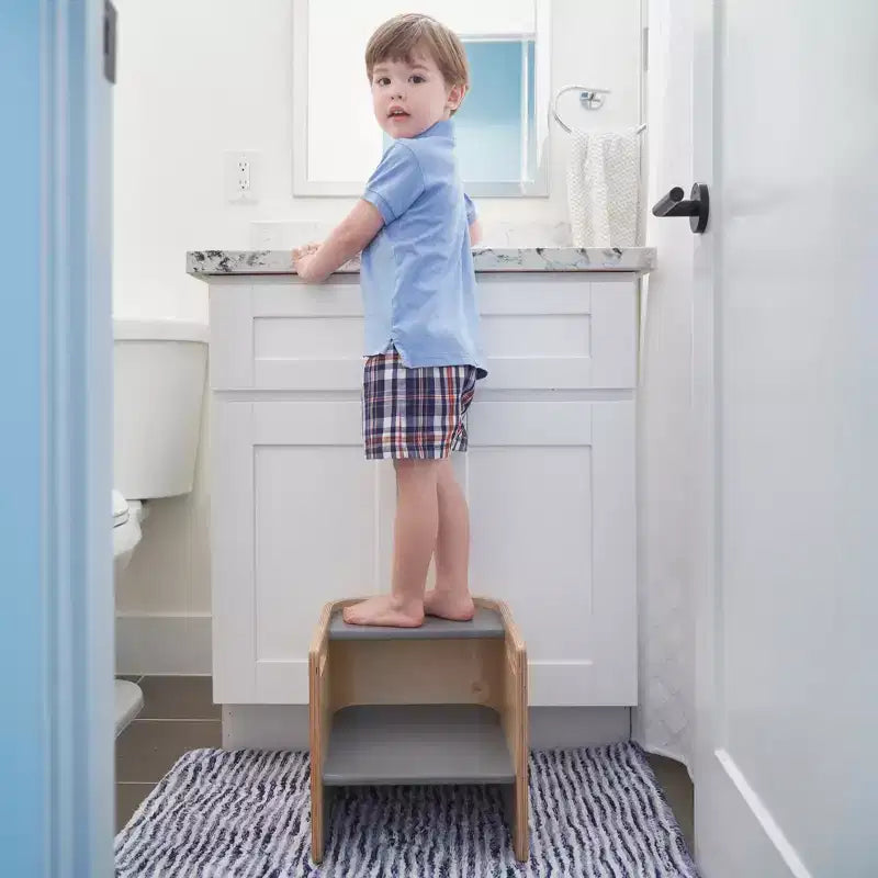 Sedia per bambini multiuso Bentwood – Seggiolina cubo in legno 3 in 1 per bambini