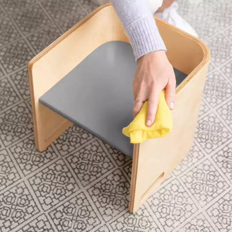 Sedia per bambini multiuso Bentwood – Seggiolina cubo in legno 3 in 1 per bambini