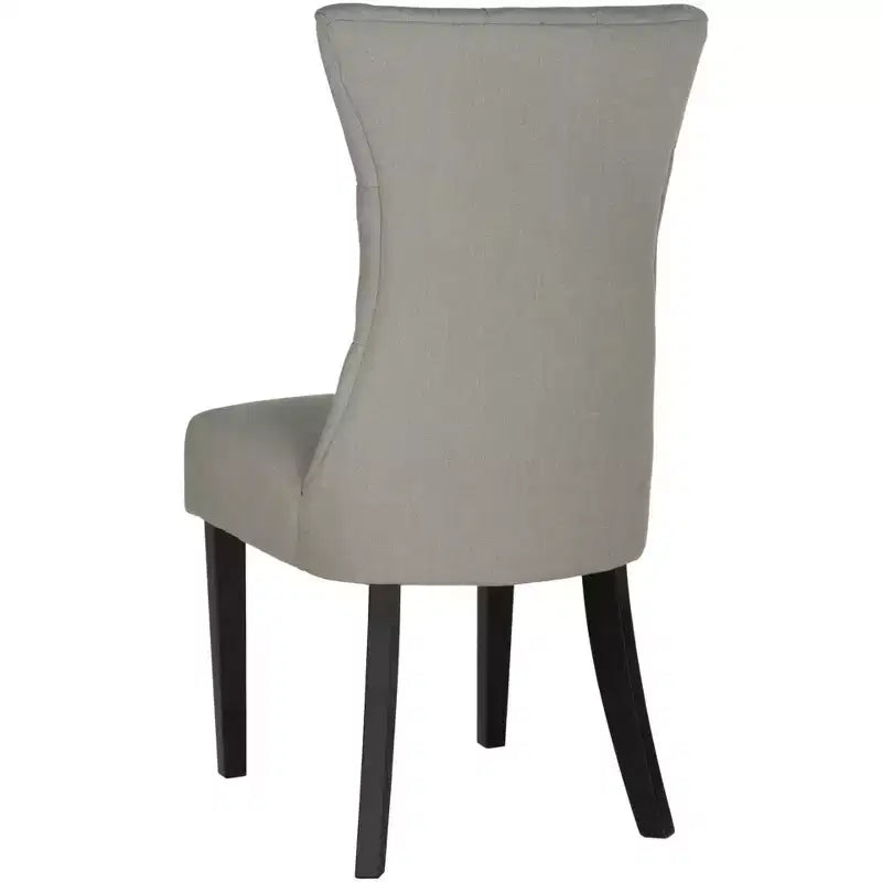 Side Chair Set of 2 – Fabric Upholstery, Wood Legs, Button Tufted Back