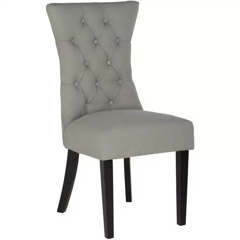 Set di 2 sedie con schienale – Rivestimento in tessuto, gambe in legno, schienale capitonné