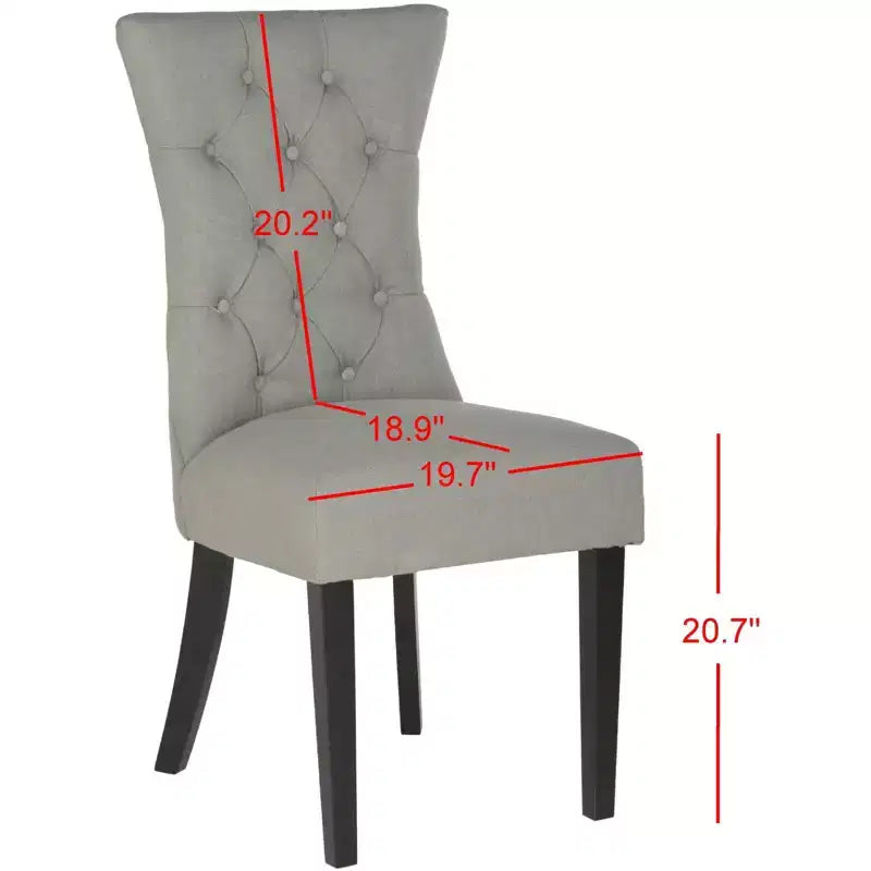 Set di 2 sedie con schienale – Rivestimento in tessuto, gambe in legno, schienale capitonné