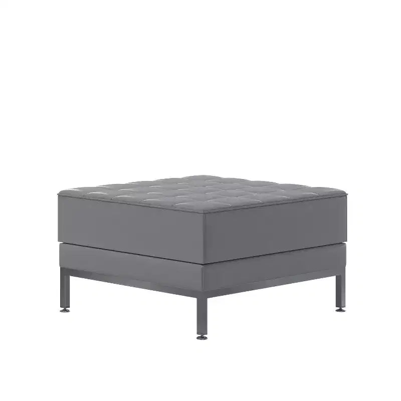 Quilted Tufted Modular Ottoman in LeatherSoft Upholstery – Commercial Grade