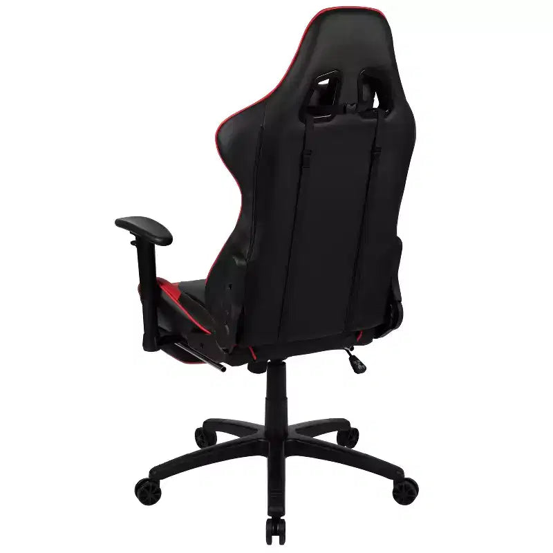 Sedia da gaming stile racing con schienale reclinabile e poggiapiedi estraibile