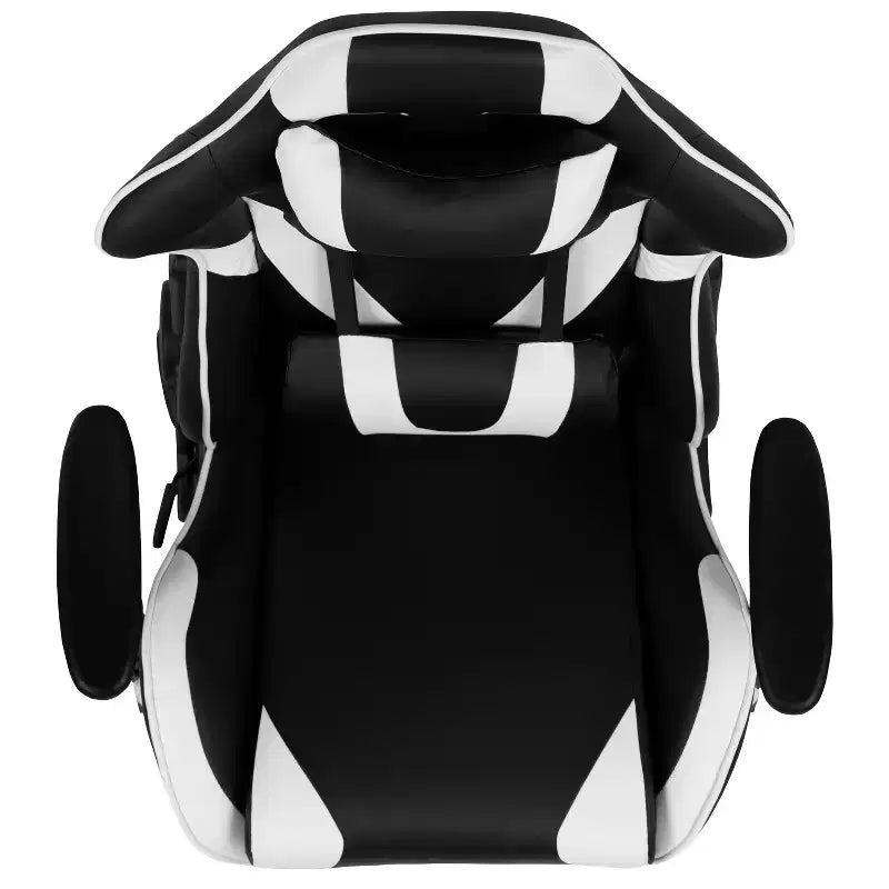 Sedia da gaming stile racing con schienale reclinabile e poggiapiedi estraibile