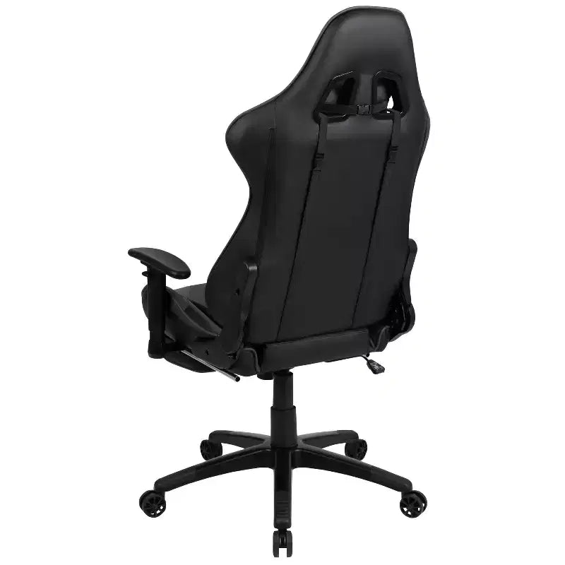 Sedia da gaming stile racing con schienale reclinabile e poggiapiedi estraibile