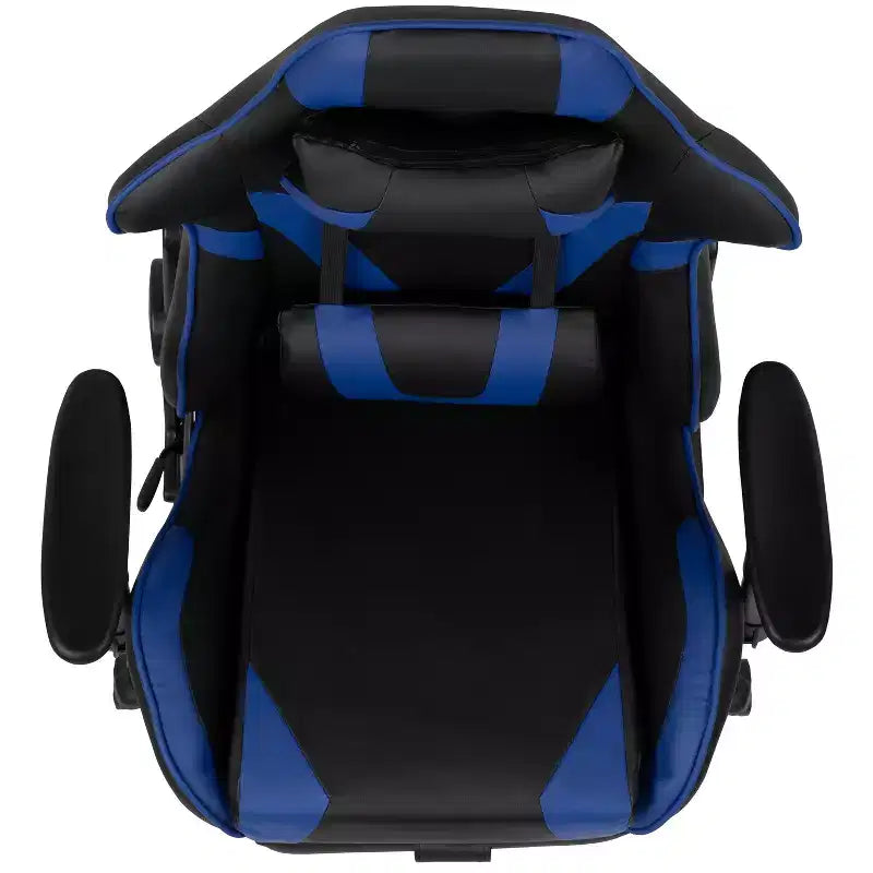 Sedia da gaming stile racing con schienale reclinabile e poggiapiedi estraibile