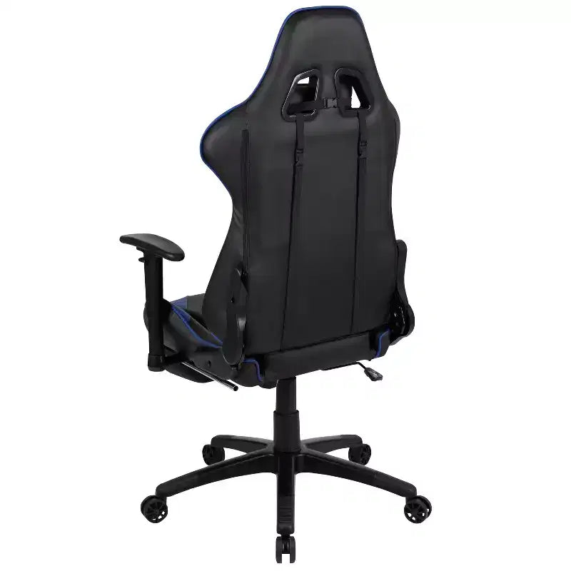 Sedia da gaming stile racing con schienale reclinabile e poggiapiedi estraibile