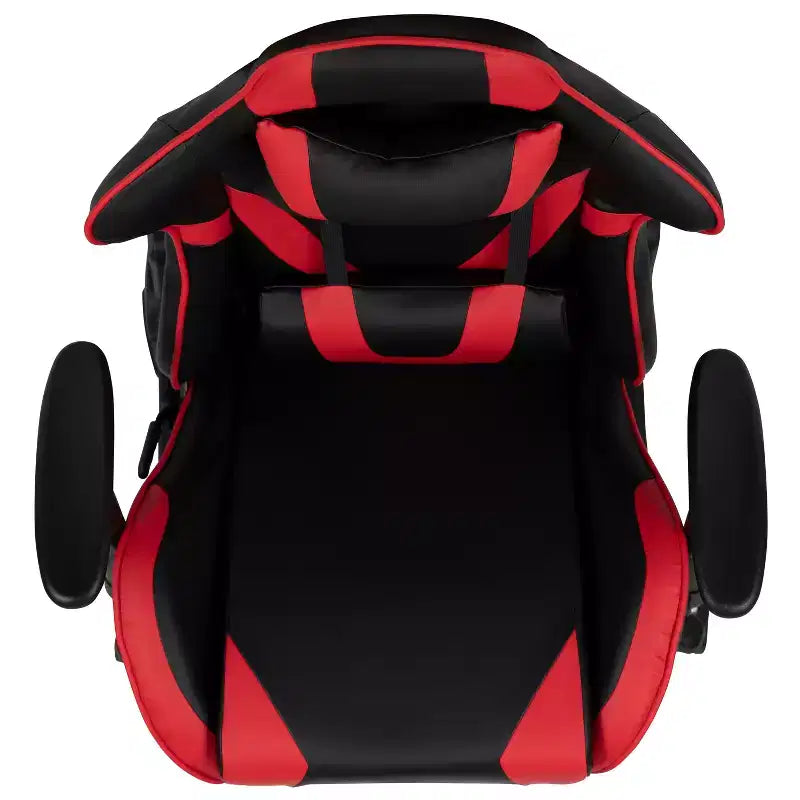 Sedia da gaming stile racing con schienale reclinabile e poggiapiedi estraibile