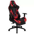 Sedia da gaming stile racing con schienale reclinabile e poggiapiedi estraibile
