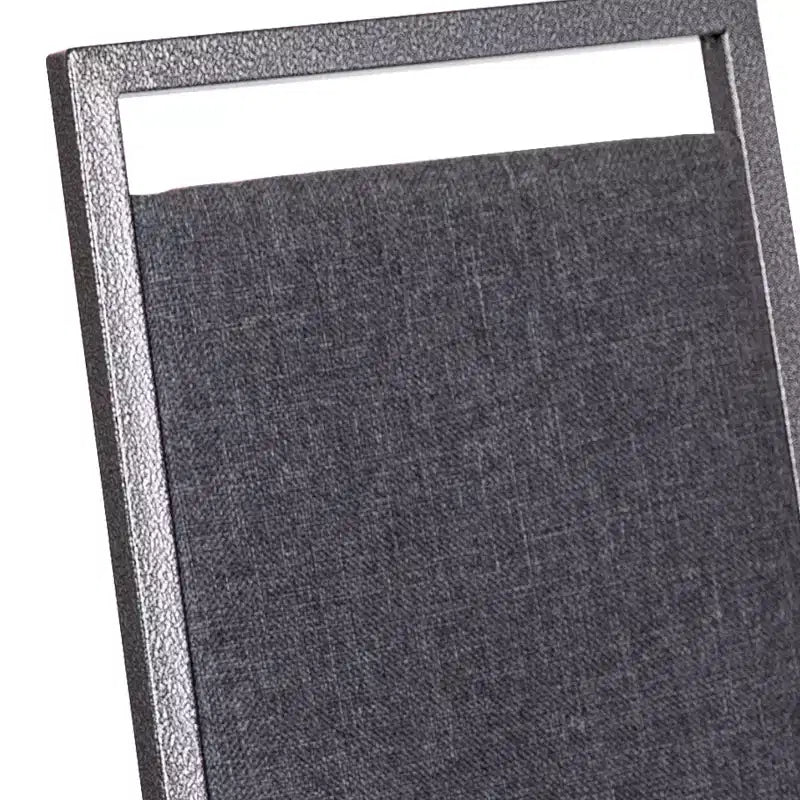 Sedia impilabile da banchetto con schienale quadro e telaio in acciaio colore Silver Vein – Qualità commerciale