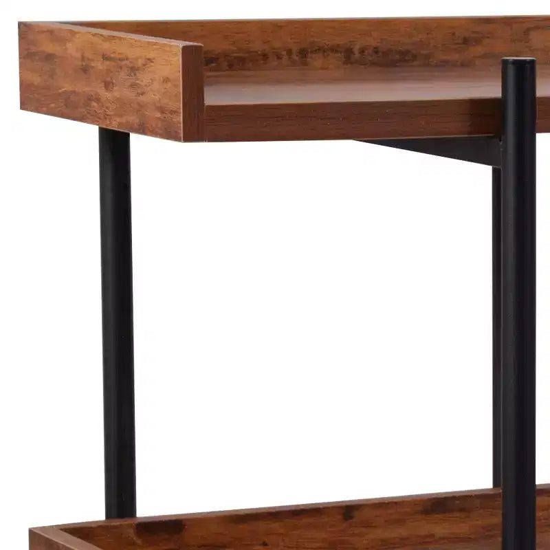 Libreria espositiva a 3 ripiani – 89 cm di altezza, finitura in venatura di legno rustica
