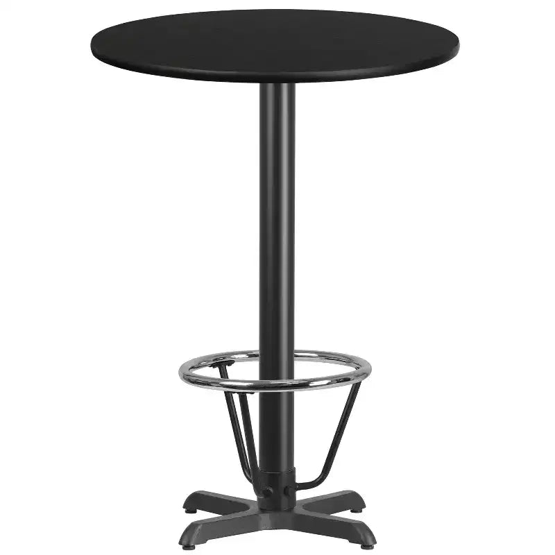 30-Inch Round Laminate Bar Table with 22x22 Foot Ring Base – Commercial Grade